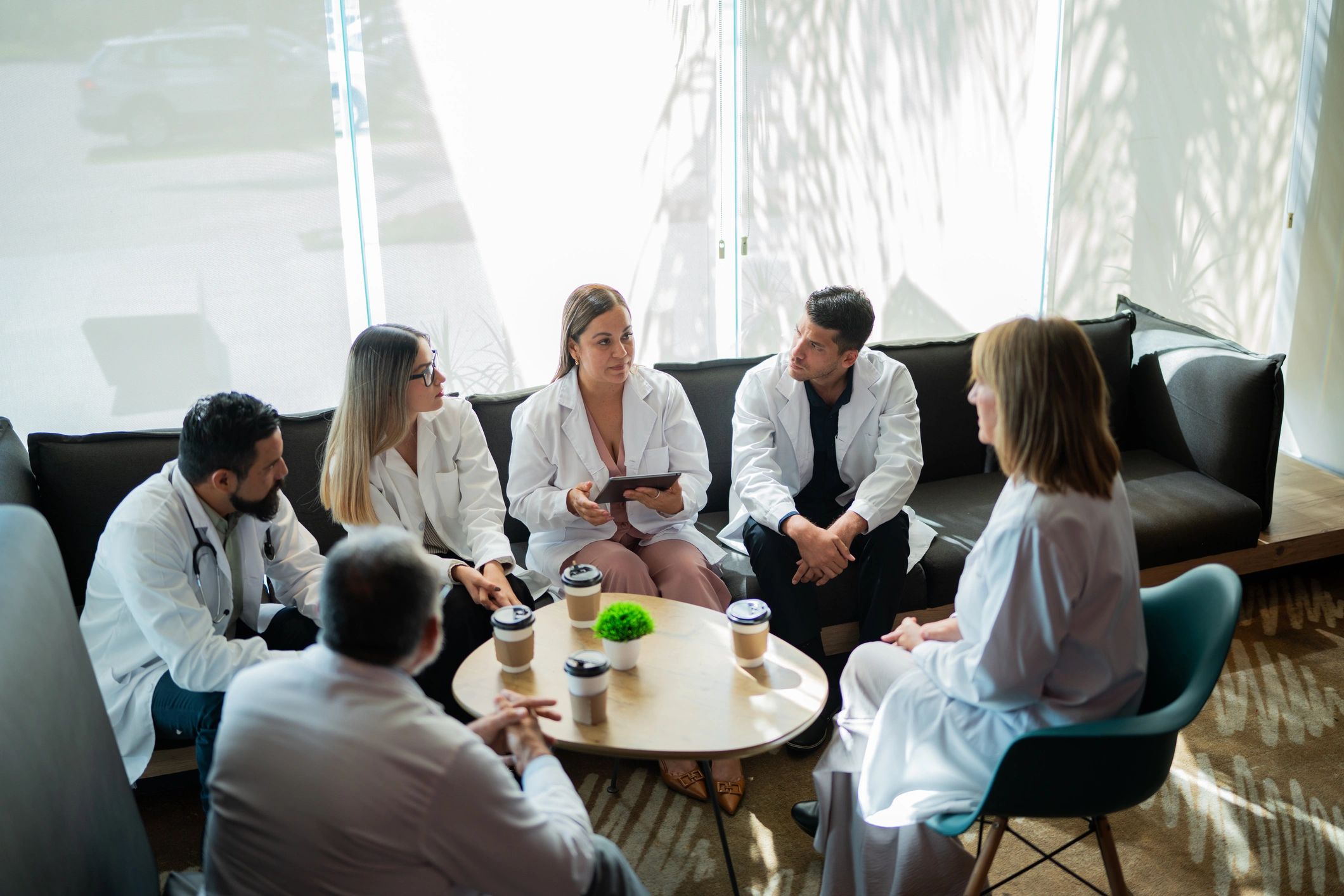 Professional team member in a collaborative meeting setting