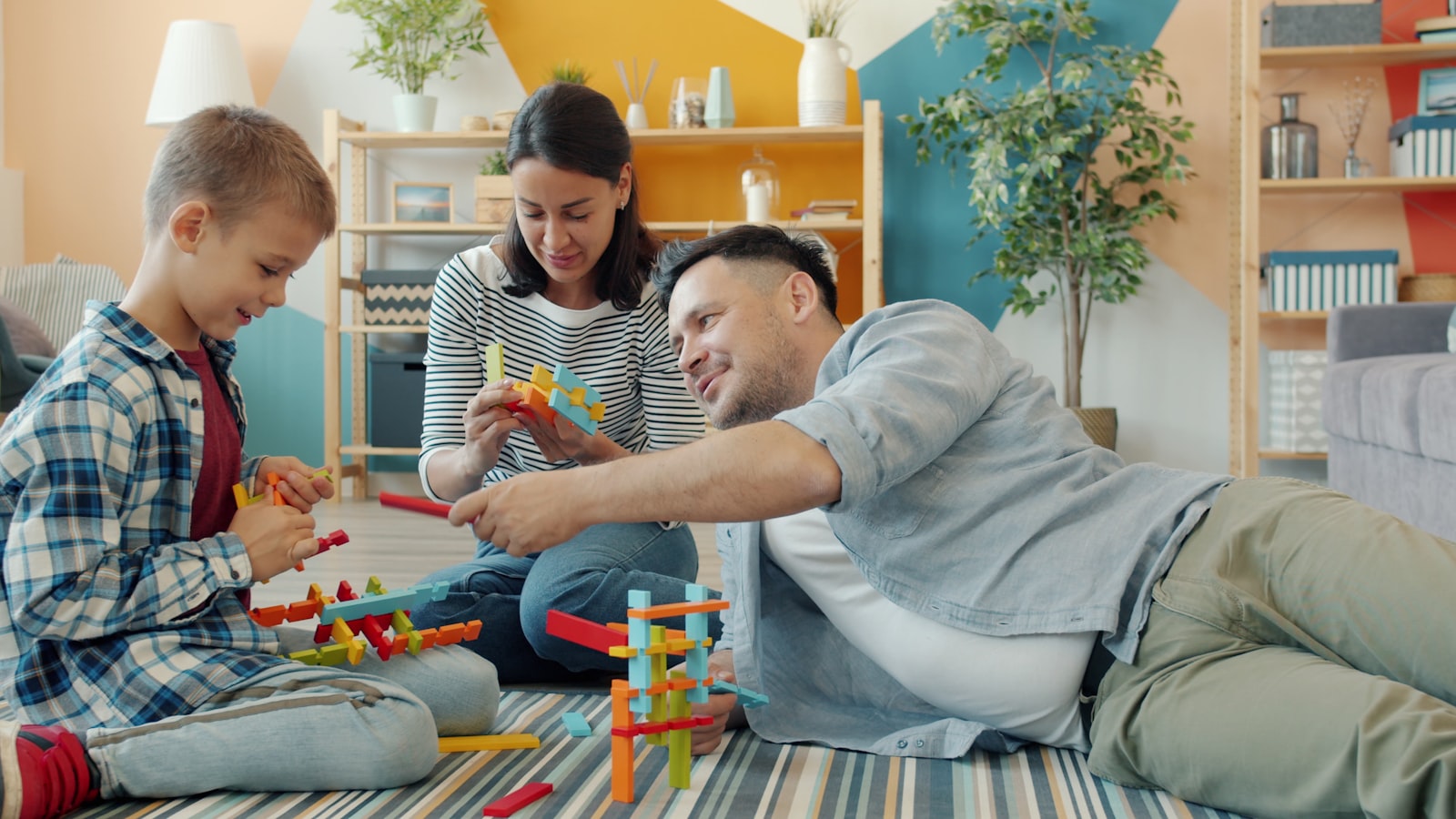 Houston family playing together during an in-home occupational therapy session